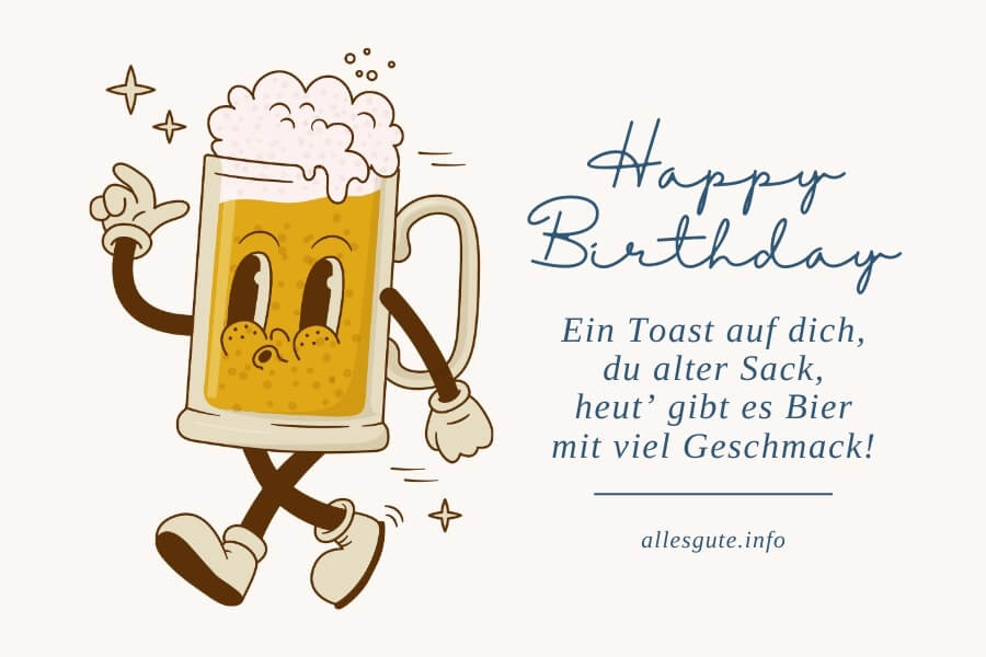 Lustiges Geburtstagsgedicht mit Bier