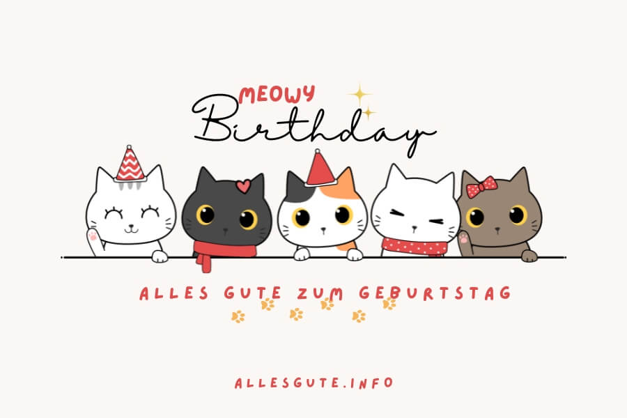 Geburtstagskarte für Teenager mit Katzen